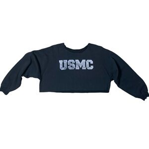 USMC Handmade Cropped Sweatshirt